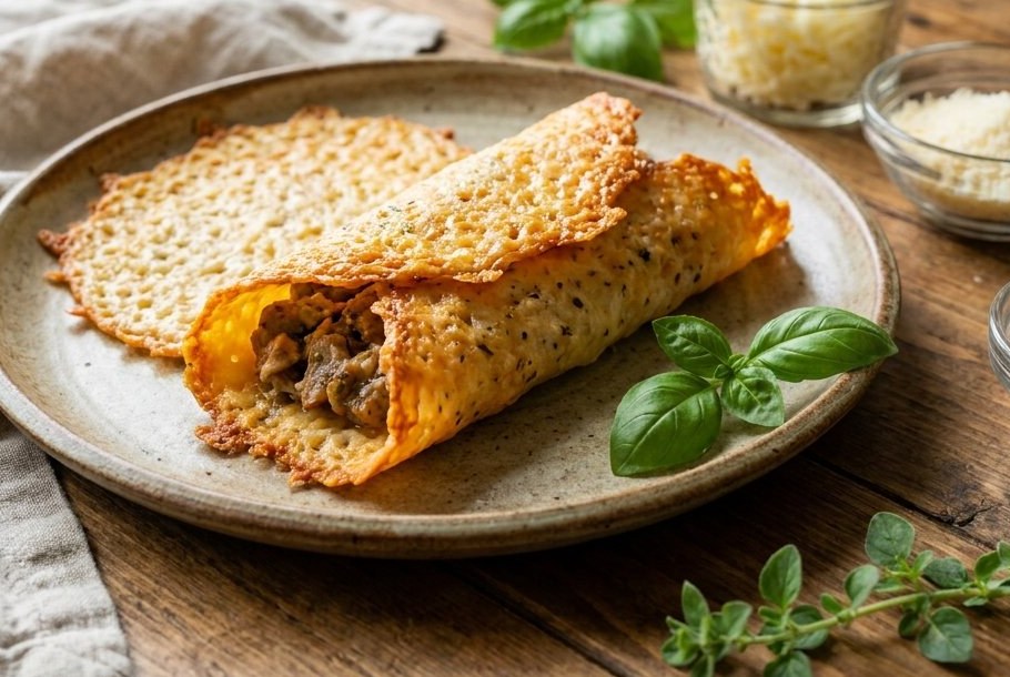 Bagt ostewraps med sprøde kanter, et keto-brød fra Ketogeni
