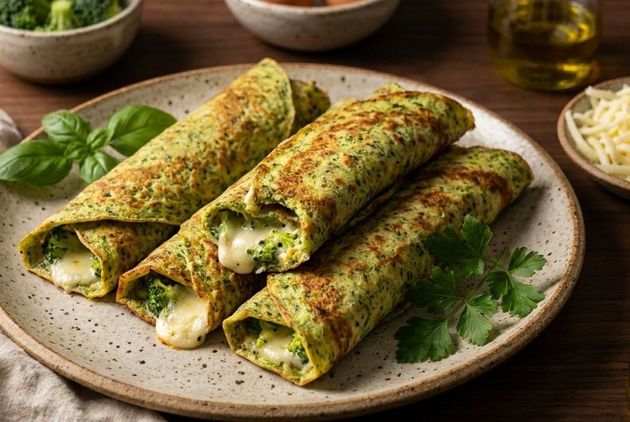 Broccoli- og mozzarellawraps, et Ketogeni ketobrød