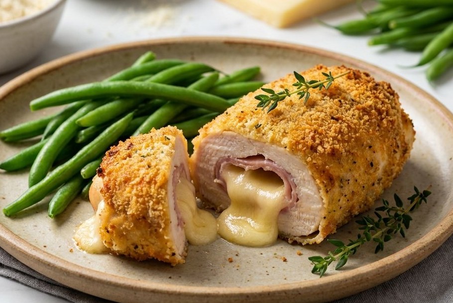 Kylling cordon bleu med mandel- og parmesankorst, en keto-aftensmad fra Ketogeni