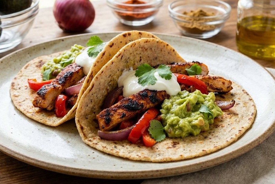 Kyllingefajita-wraps med guacamole, en keto-aftensmad fra Ketogeni