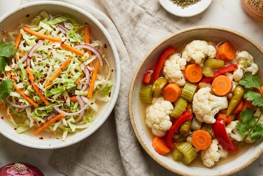 Curtido (Fermented Slaw) and Giardiniera Variation, a Ketogeni keto ferment
