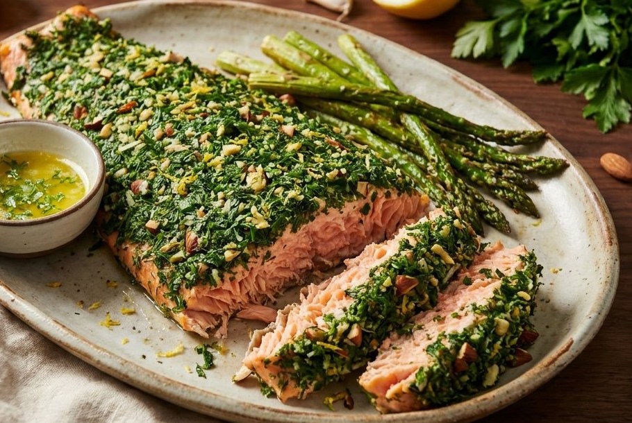 ハーブ香るサーモンの半身焼き レモンバター添え、Ketogeniのケトディナー
