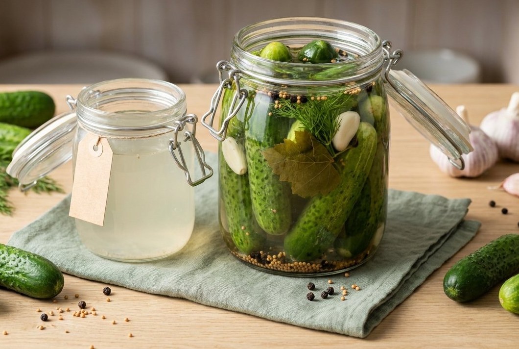 Lakto-fermentéiert Dillgurken (mat Apelesseg-Kultur-Variatioun), e Ketogeni Keto-Ferment