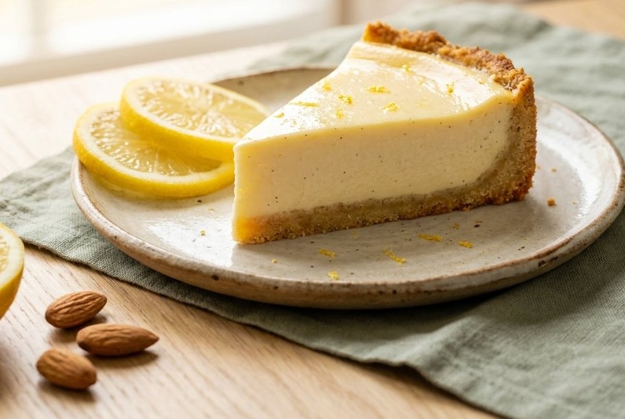 レモンバニラ ベイクドチーズケーキ アーモンドクラスト、Ketogeniのケトデザートレシピ