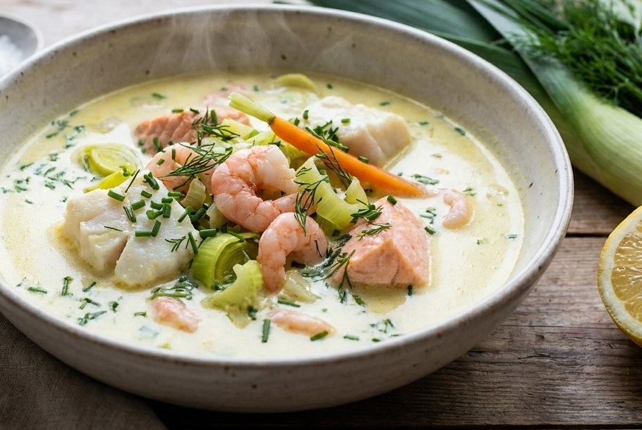 Norsk cremet fiskesuppe, en Ketogeni keto-suppe