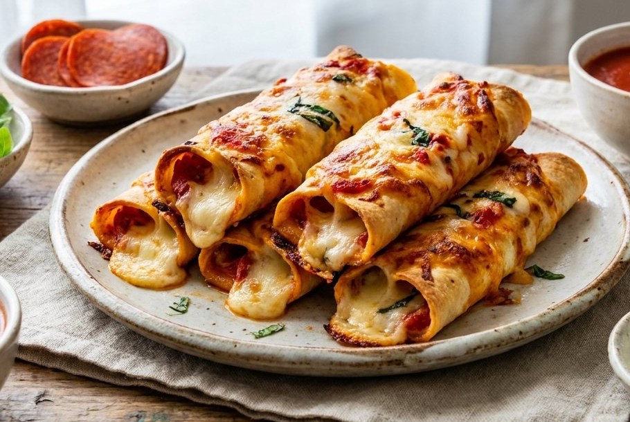 Pepperonipizza-ruller, en Ketogeni keto-snack