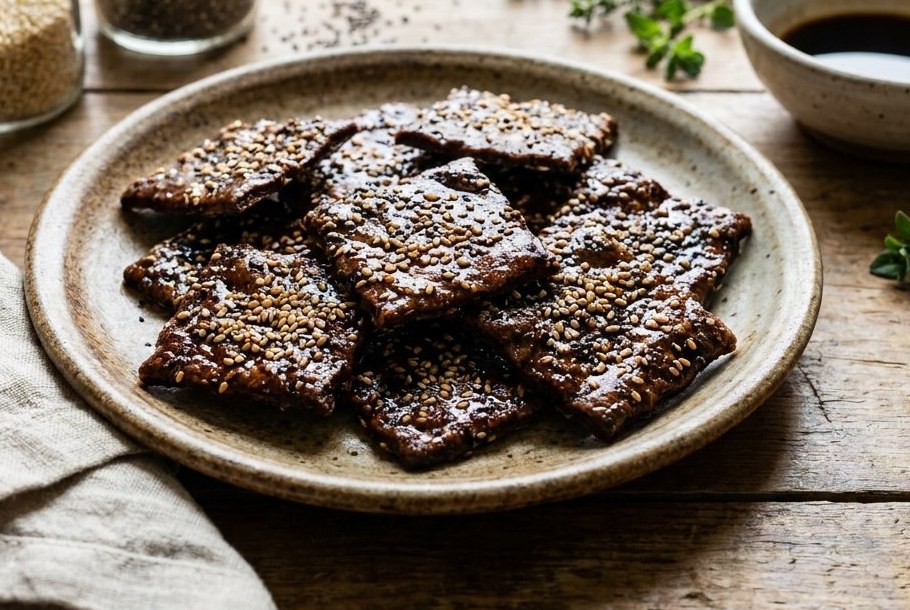 Sesam-, Tamari- & Chia-Cracker, e Ketogeni Keto-Snack