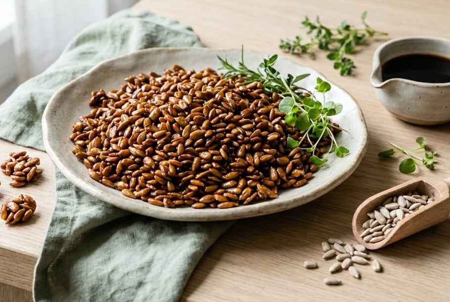 Tamari-ristede solsikkekerner, en Ketogeni keto-snack