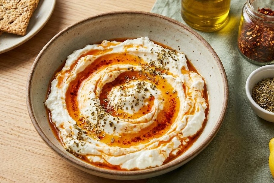 Pisket feta med citron og chiliolie, en Ketogeni keto-snack